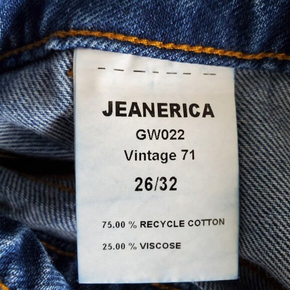 Jeanerica Wide-Leg Carpenter Jeans Utility Blue Denim Size 26 Workwear Grunge - Picture 9 of 10